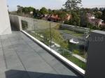 U Channel Frameless Glass Railing Apartment House Staircase / Stairwell Brushed