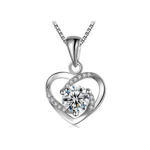 Wholesale 5A CZ Sterling Silver Heart Pendant Necklace from china suppliers