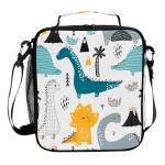 Dinosaur PEVA Lining Insulated Lunch Cooler Bags For Kids