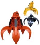 Antiwear NM400 Excavator Rock Grapple , Q355B Grab Bucket For 20, 22, 24, 26 Ton