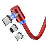 Multi Colored Magnetic Phone Charger , Magnetic Usb C Cable 3 In 1 Connectors