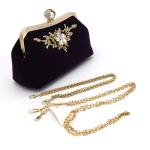 Flora Diamond Black Evening Clutches For Weddings 23cm×9cm×16cm