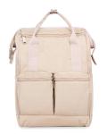 Khaki Canvas College Bags , Travel School Backpack With USB Charging Port