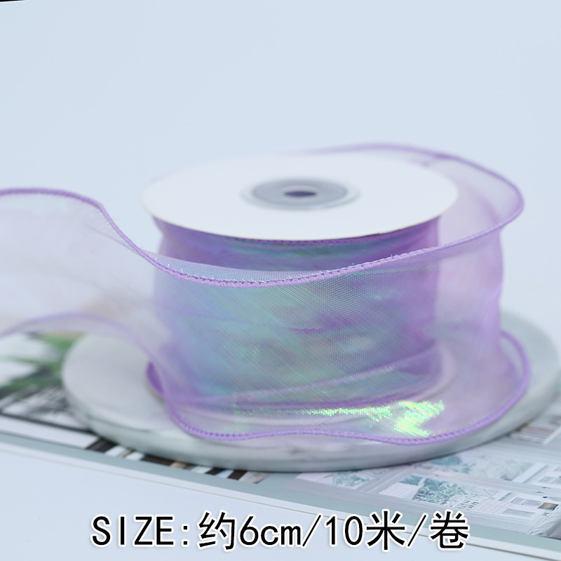 40mm Polyester Organza Ribbon With Satin Edge Shinny Pink Organza Ribbon
