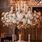 ZT-563 Luxury Wedding Centerpiece 13 arms candle holders with flower arrangement