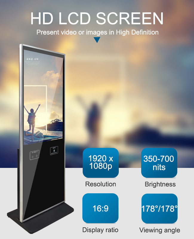 FCC Multifunctional Floor Standing Digital Signage Content Management System