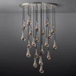 Living Room Modern Rain Round Vintage Farmhouse Chandelier 47''