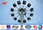 35M Round Galvanized Stadium High Mast Light Pole With 400kg Rasing Lifting