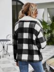 Fashion Fleece Zipper Womens Coats Plaid Flannel Jacket Luxury Coat Casual
