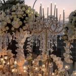 ZT-325G Latest Design Gold Crystal Candelabra Wedding Table Decoration