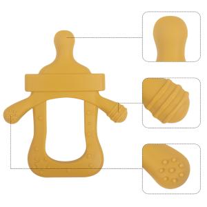 Wholesale Yellow Milk Bottle Silicone Baby Teething Toys 0-12 Months Age Range from china suppliers