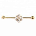 Custom rainbow stainless steel jewelry industrial piercing 14g