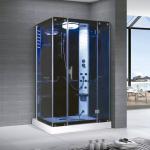 Tempered Glass Sliding Door Enclosed Steam Shower Cabins Aluminum Frame