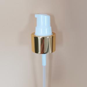 Wholesale 24/410 PP Cream Pump Dispenser Gold Shiny Aluminum Cover from china suppliers