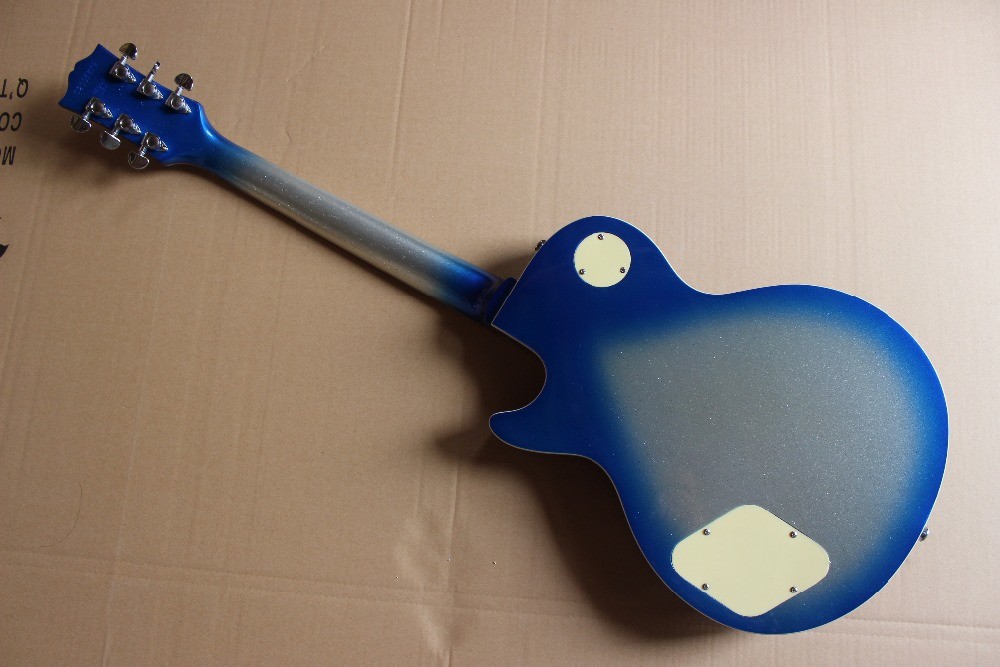 Custom shop Ace frehley signature 3 pickups Blue Burst Silver Sparkle Mahogany Body LP Electric Guitar