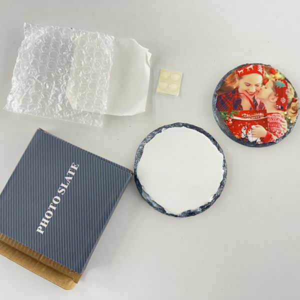 In Stock, Round 10cm Diameter Sublimation Rock Slate Custom Printing and Personalized Gifts, Glossy&Matte Finish Available