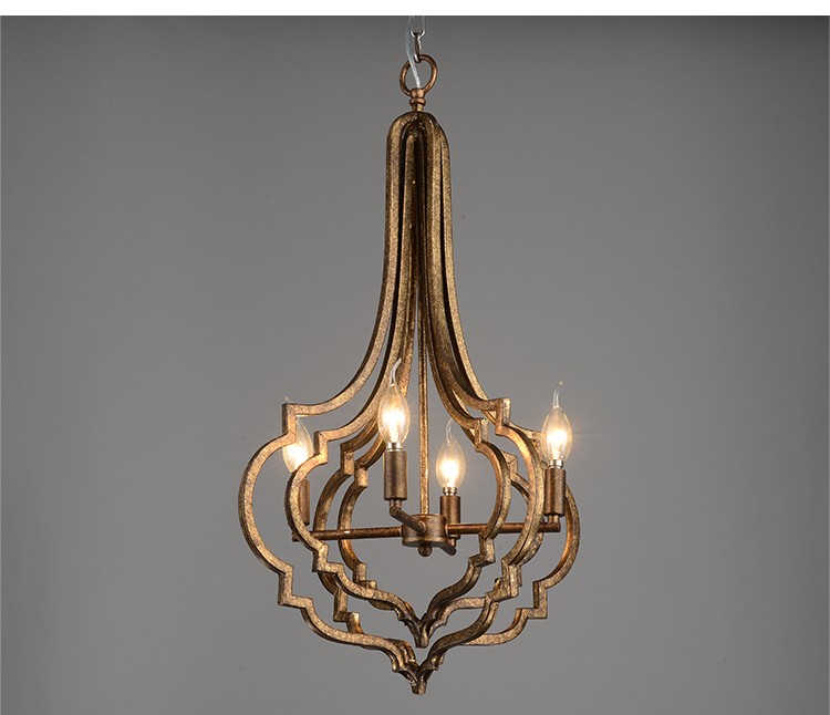 Antique bronze chandelier 4 lamp holders indoor home lighting (WH-CI-44)