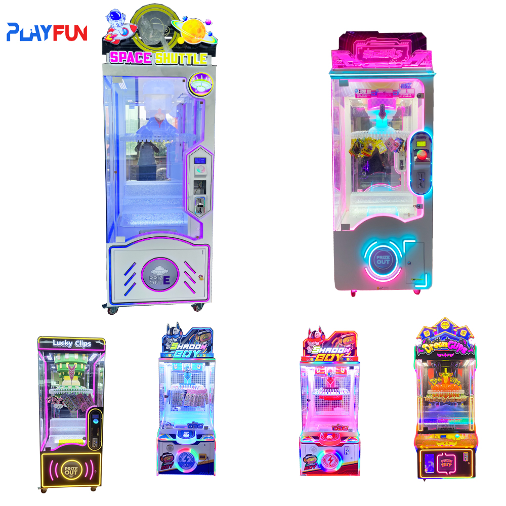 Playfun New 60 Clips Coin Operated Vending Clip Wheel Lucky Clips Space Shuttle Prize Games Machine