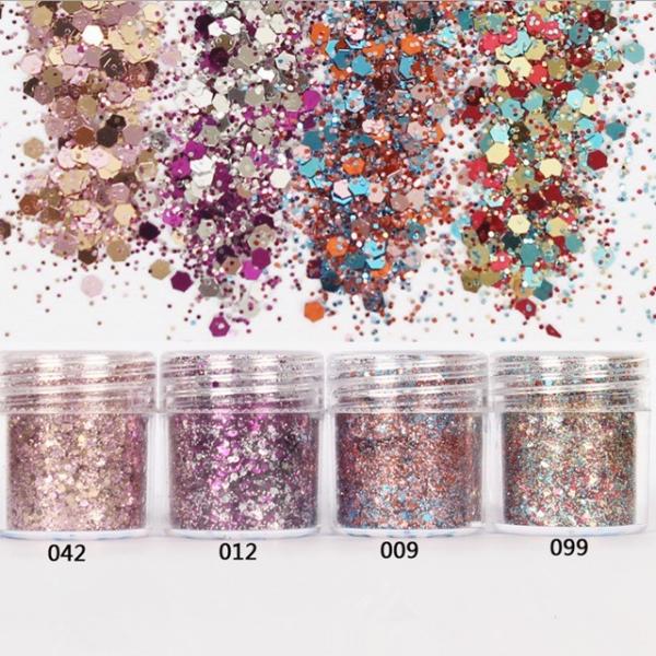 365 Colors Chunky Glitter for Nail and Body Excellent Nail Art Effect Biodegrada