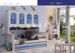 multi-functional 4 cloth cabinets blue children bed