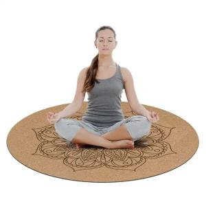 Wholesale Marble Round Cork Eco Rubber Custom Manufacturer Anti Slip Custom Design Printed Yoga Mat for Fitness Gym Pilates from china suppliers