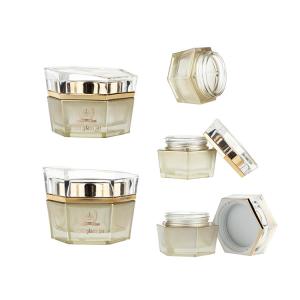 Wholesale Luxury 30g Cosmetic Jar Packaging Skincare Hexagonal Glass Jars from china suppliers