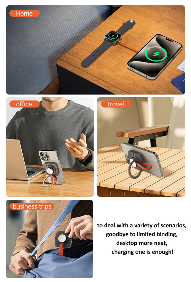 Metal Magnetic 2 In 1 Square Q2 Wireless Charger Portable Heat Dissipation