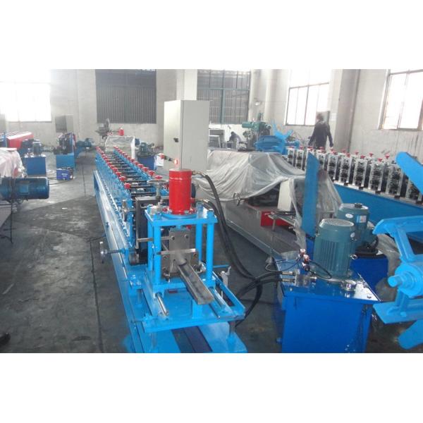 Hydraulic Cutting Chain Drive Galvanized Steel Sheet Door Rail Rolling Forming Machine 7.5Kw Main Power