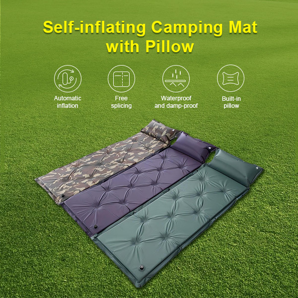Pad Thick Self Inflating Sleeping Pad Comfortable Self Inflating Mats With Pillow