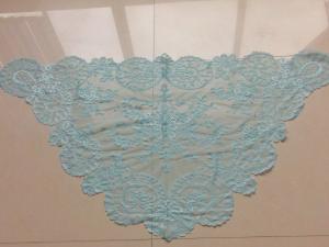 Wholesale elegant embroidered Barcelona veil Authentic Spanish Medallion Mantillas with Baby blue color from china suppliers