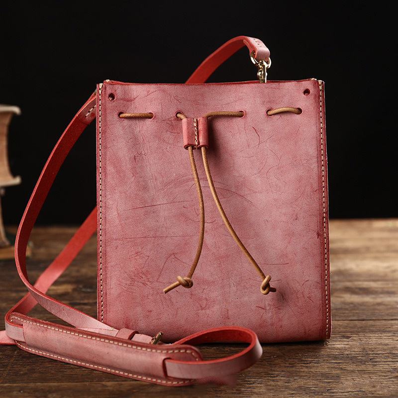 GENUINE LEATHER Vintage Forest-Style Top Layer Cowhide Shoulder Crossbody Bag for Women