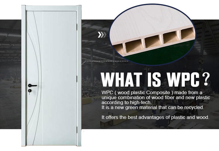 Modern Solid Wood Residential WPC Doors PVC Customized Anti Flaming Features