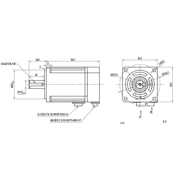 High Performance 300V DC Servo Motor 400W Power 3000 Rpm Speed For Industrial