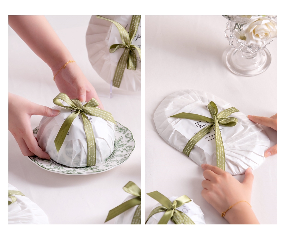 Green Floral Ceramic Diner Set Plate Under Glazed Technique Christmas Gift For Women