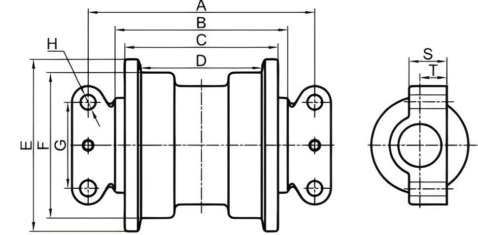 Original One-to-one Undercarriage Part Track Roller for Ex70 D6D S/F KH180 Excavator