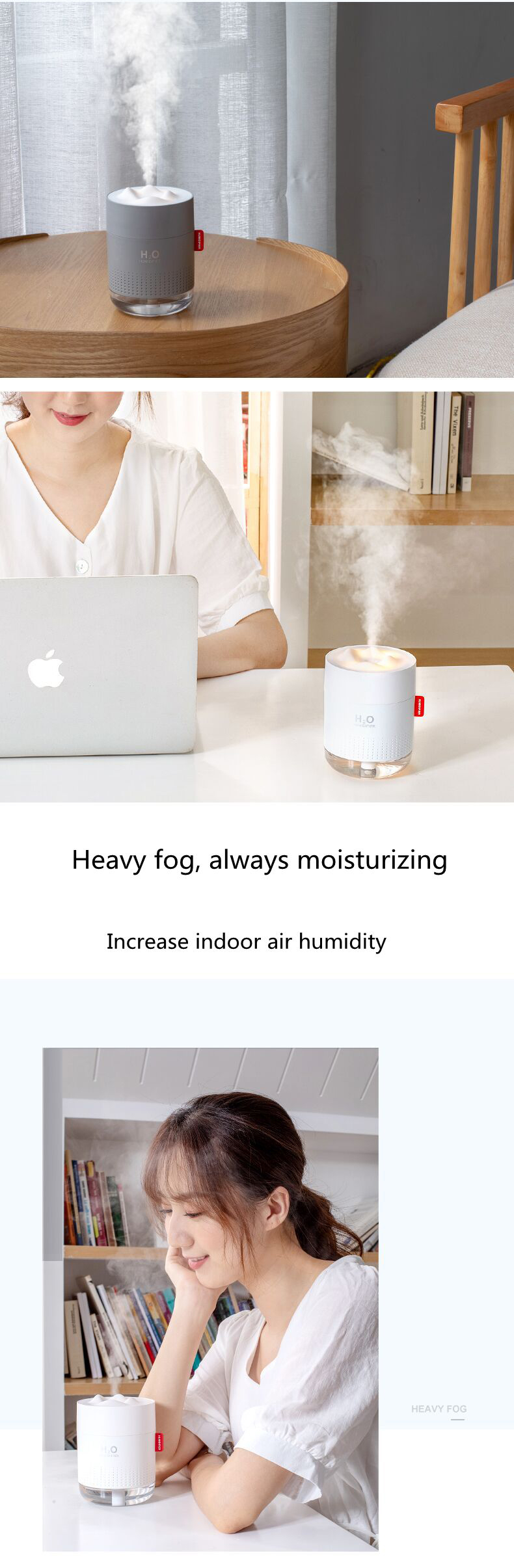Homefish OEM Luftbefeuchter 500ml Water Tank Capacity Pure Mist Humidifyers Humidificateur d Air Portable Desktop H20 Humidifier