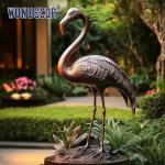 Garden Flamingo Statues In Bronze Perfect For Outdoor Decor