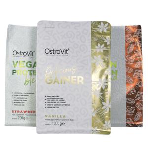 Wholesale Custom Flat Bottom Bag Vegan Protein Powder Heat Seal Stand Up Pouches from china suppliers