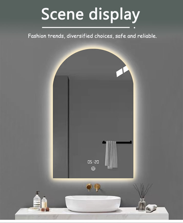 Hotel Home Bathroom Decoration Modern Design Touch Screen Smart Mirror With LED Lights and Sensor Switch