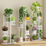 4 Tier Plant Stand Flower Pot Rack , Wrought Iron Corridor Plant Rack
