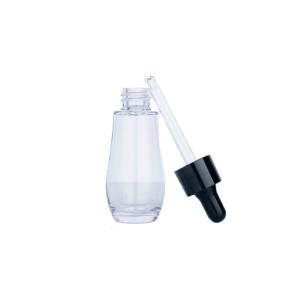 Wholesale 20/30ml Transparent Glass Clear Cylindrical Bottle With Golden/Black Drop For Cosmetic Glass Bottles from china suppliers