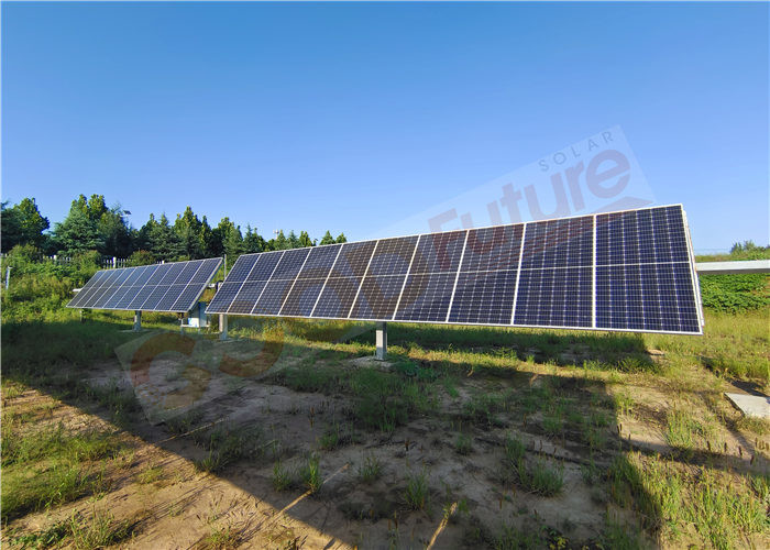 10MW Ground Mount Solar Tracking System 90 Modules Strong Wind Protection