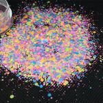 Excellent Nail Art Effect Neon Glitter Pink and Neon Pink Mixed Glitter Flakes