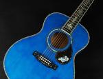 Abalone Blue Solid spruce top 40 inch OM style acoustic guitar Burst maple back