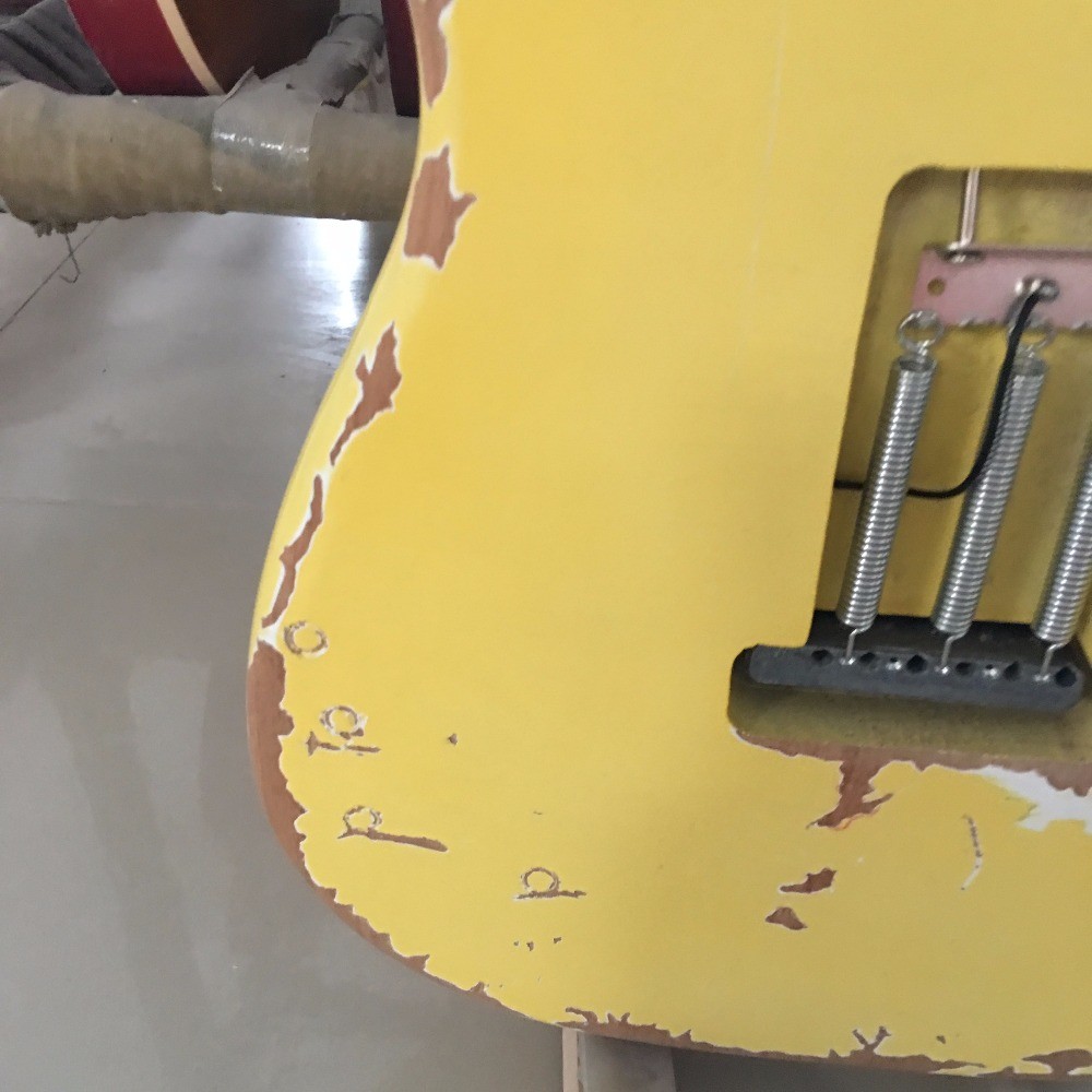 Maple scalloped fingerboard relic classical st electric guitar,handmade aged st guitar