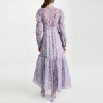 Custom Logo Floral Casual Dress Puff Sleeve For Women Print Clothing