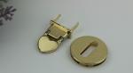 New style shiny gold round shape heart accessories metal turn lock for handbag