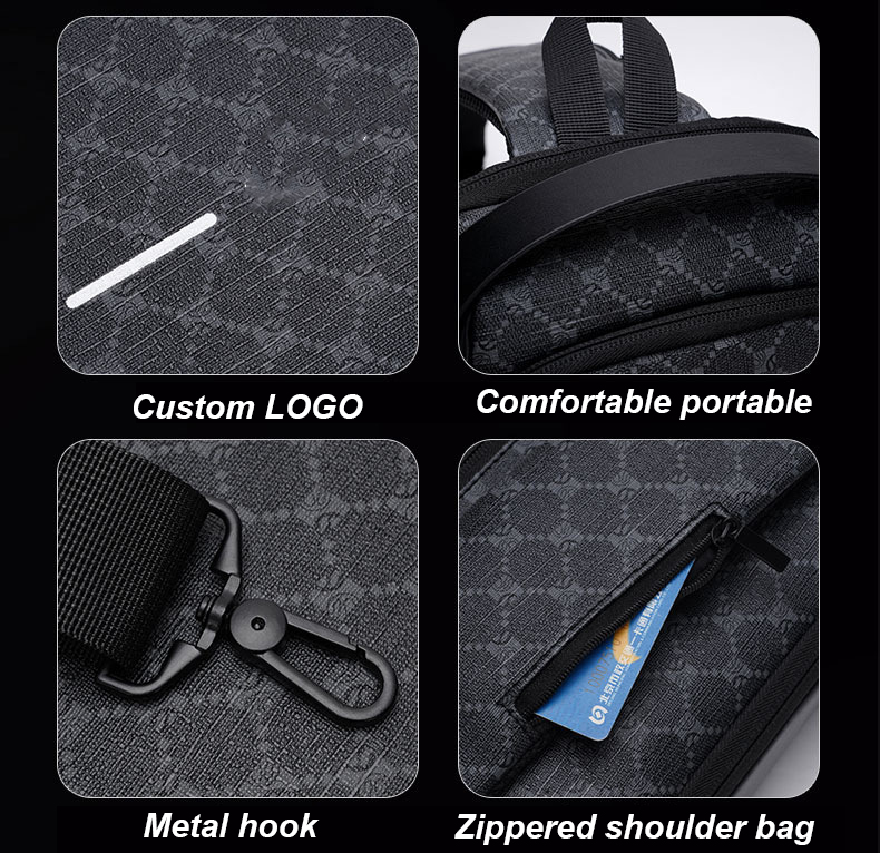Business Anti Theft Chest Men's Messenger Bags USB Cross Body Bag Custom Brand