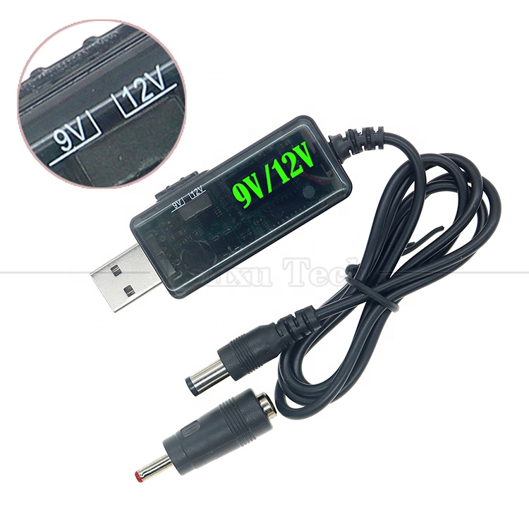 1m Drok 5V USB to Boost 9V 12V Step Up Multi Output DC Converter Cable for Router Modem