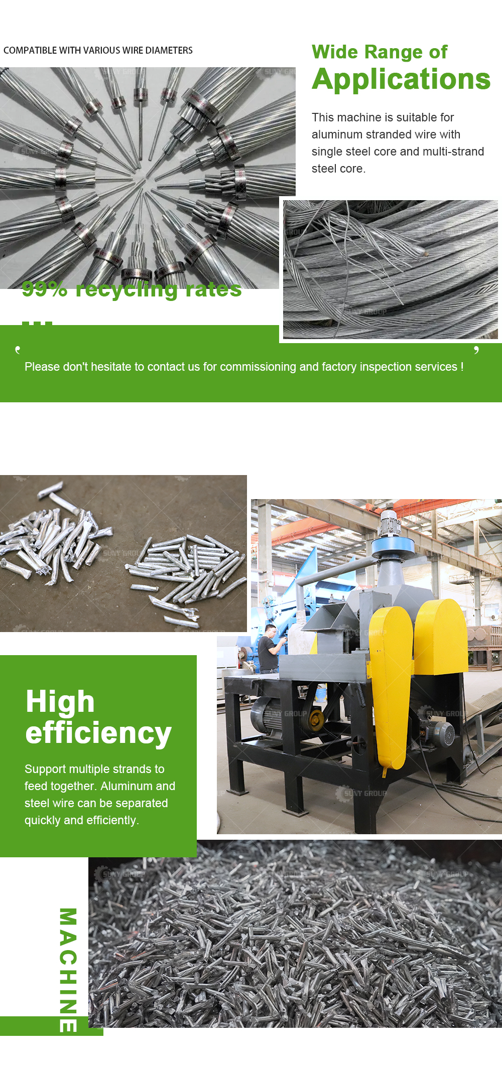 Recycling Machine for ACSR Wire Efficiently Recycle Steel Core Aluminum Stranded Wire